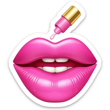 pink lipgloss with gold detail  sticker