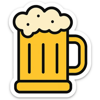 colored beer mug icon sticker