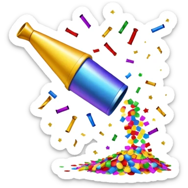 A celebratory final slide with confetti and party poppers sticker