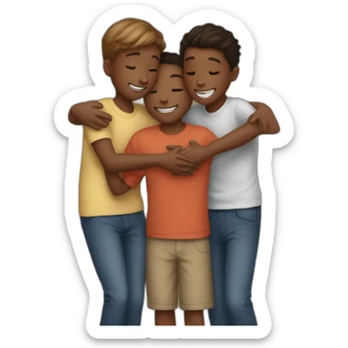 3 boys hugging 5th graders sticker