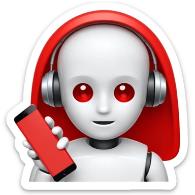 I want an enoji of "AI" in red writing sticker
