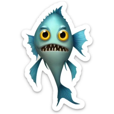 Scary tall fish with legs sticker