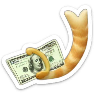 An animals tail giving money sticker