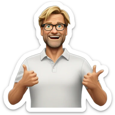 Jurgen Klopp shoulder shrug with hands up sticker