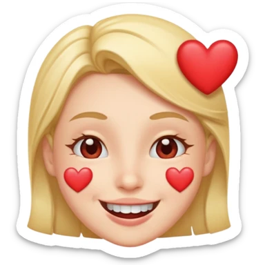 smiling face with hearts, winking sticker