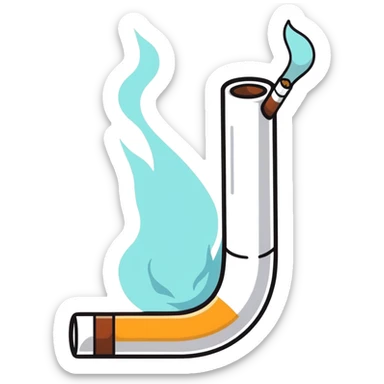 A cigarette being smoked sticker