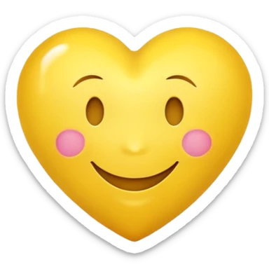 yellow heart with a smiley face sticker