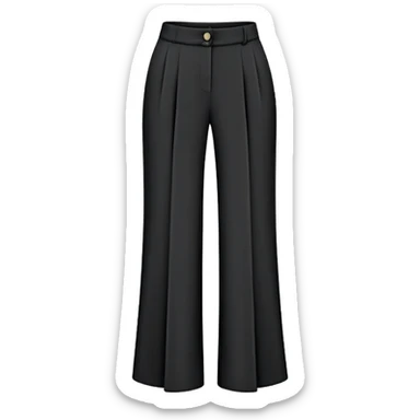 only the palazzo pants garment, moderate wide leg dress pants, formal with button, isolated flat lay, no human, no model, just the clothing item on white background sticker