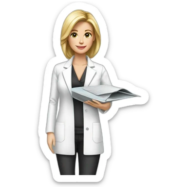 Posh-Radiologist-performing-breast-mammography-to-leni-klum sticker