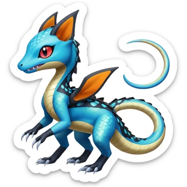 Meloetta-Dewott-Salandit-Nargacuga-Pokémon-Fakémon-fusion-hybrid-creature sticker