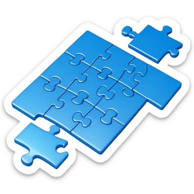 Blue puzzle sticker