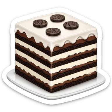 oreo cake square shape slim layer one topping oreo sticker