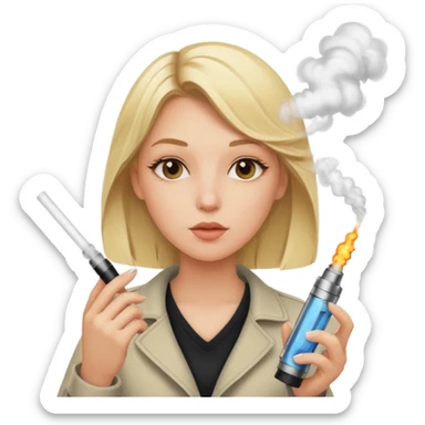 Blonde girl vaping  sticker