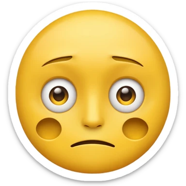 Generate me a blank face emoji with the upper eyelid half closed make it the original yellow emoji sticker
