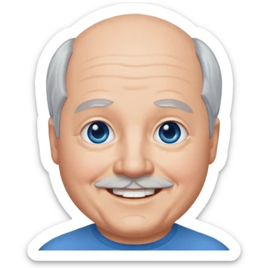 Kyle Gass with blue eyes, grey hair sticker