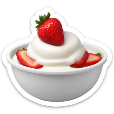 yogurt bowl with strawberries on top sticker