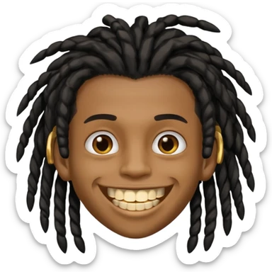 Garoto negro com black nudred com dente de ouro sticker