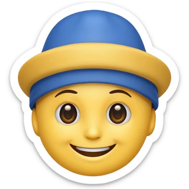 Mavi Şapkalı gülen emoji sticker