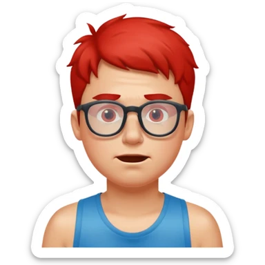 A sweaty bespectacled boy who has just finished a 5K run sticker