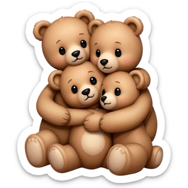  cute teddy bears hugging  sticker