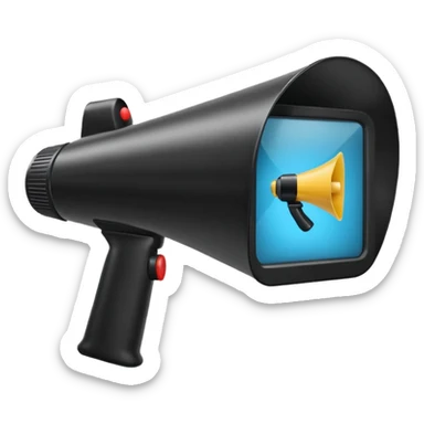 megaphone with a video sticker