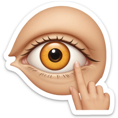 an eye with a hush gesture, symbolizing silence sticker