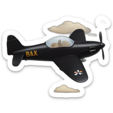 black cat that is a pilot with cream smudge on face sticker