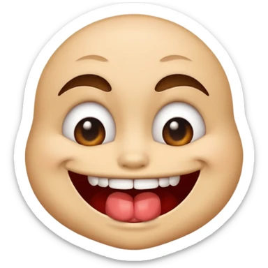 naughty looking emoji, biting lower lip, cheeky sticker