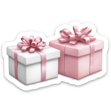Light pink Christmas gifts under a white Christmas tree  sticker