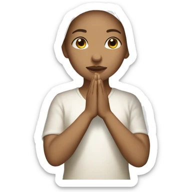 Light skin girl praying with white veil  sticker