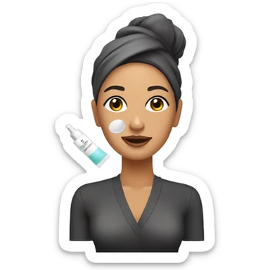 Esthetician giving a facial to a client sticker