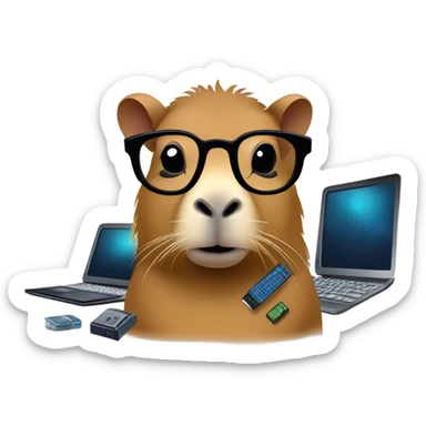 capybara tech genius sticker