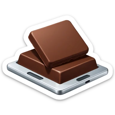 une tbalette de chocolat emballé dans de l'aluminium sticker