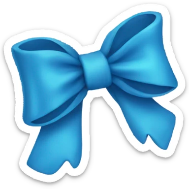 Blue bow sticker