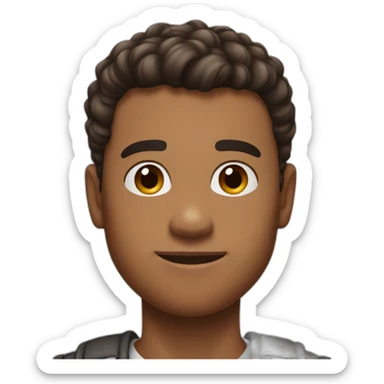 I want you to generate a pixar style man, of 18 years old, mid fade cut and with light brown skin color  sticker