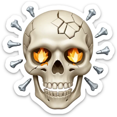 Explode skeleton head sticker