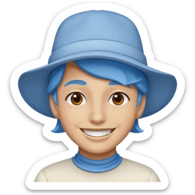 A blue face with a White cap it looks like the smurfs sticker
