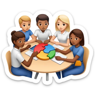 A group of people working together as a team sticker