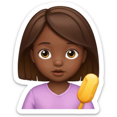 Boss black girl baby with brown hair  sticker