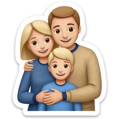 emoji de abrazar a papa y mama sticker