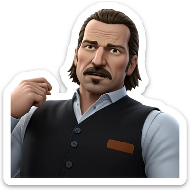 realistic portrait of man in vest sticker