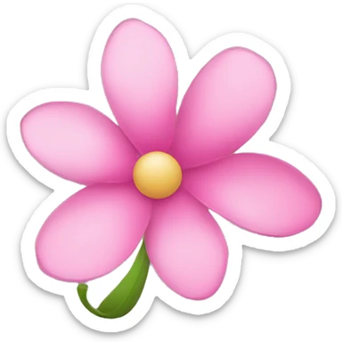 simple pink flower left curve with petals sticker