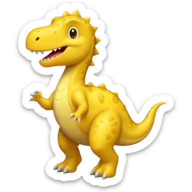 Yellow dino dancing sticker