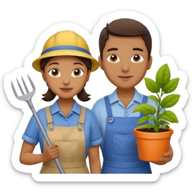 Couple, she is a housekeeper and him is a gardener/maintenance sticker