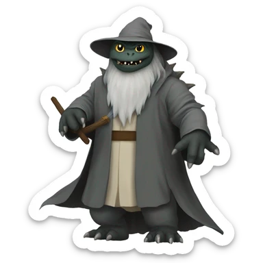 Godzilla dressed as Gandalf sticker