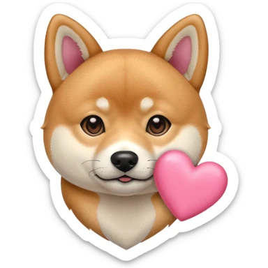Shiba Jasper two pink hearts sticker