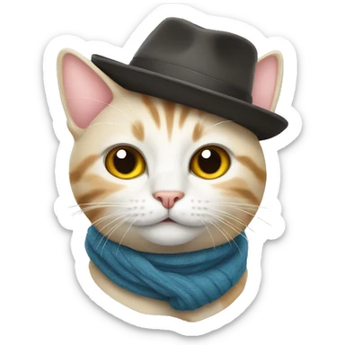 Cat wearing a hat sticker