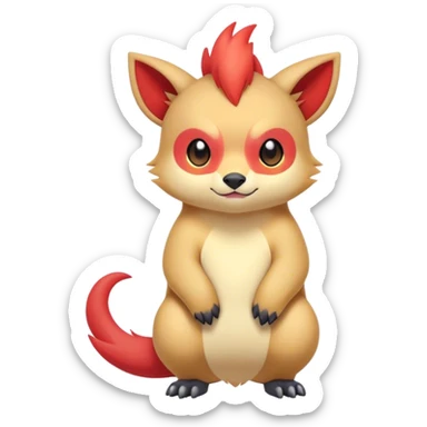 Cool cute edgy kawaii Quilava-animal-creature-hybrid full body sticker