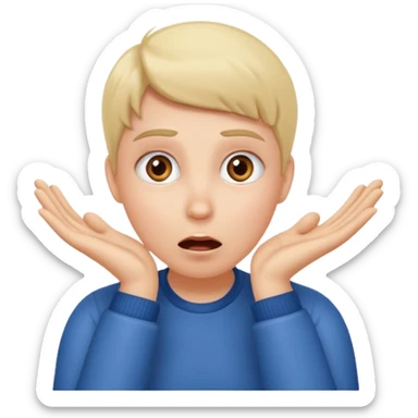 suprised angle, hands on cheeks sticker