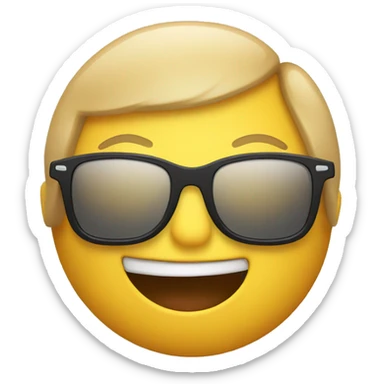 Emoji with sunglasses giving a wink sticker